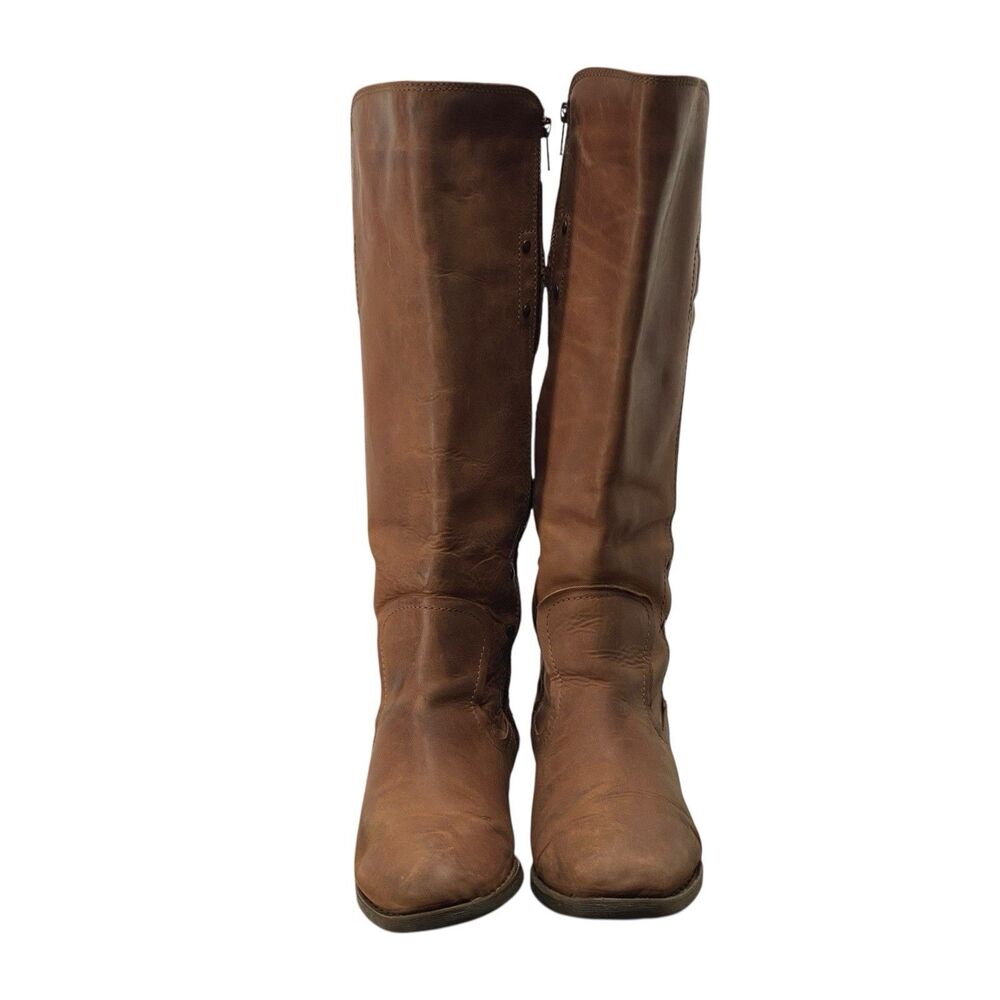 BORN Mercado Knee High Boot Women's Sz 9.5M Brown Leather Buckle - Picture 2 of 8